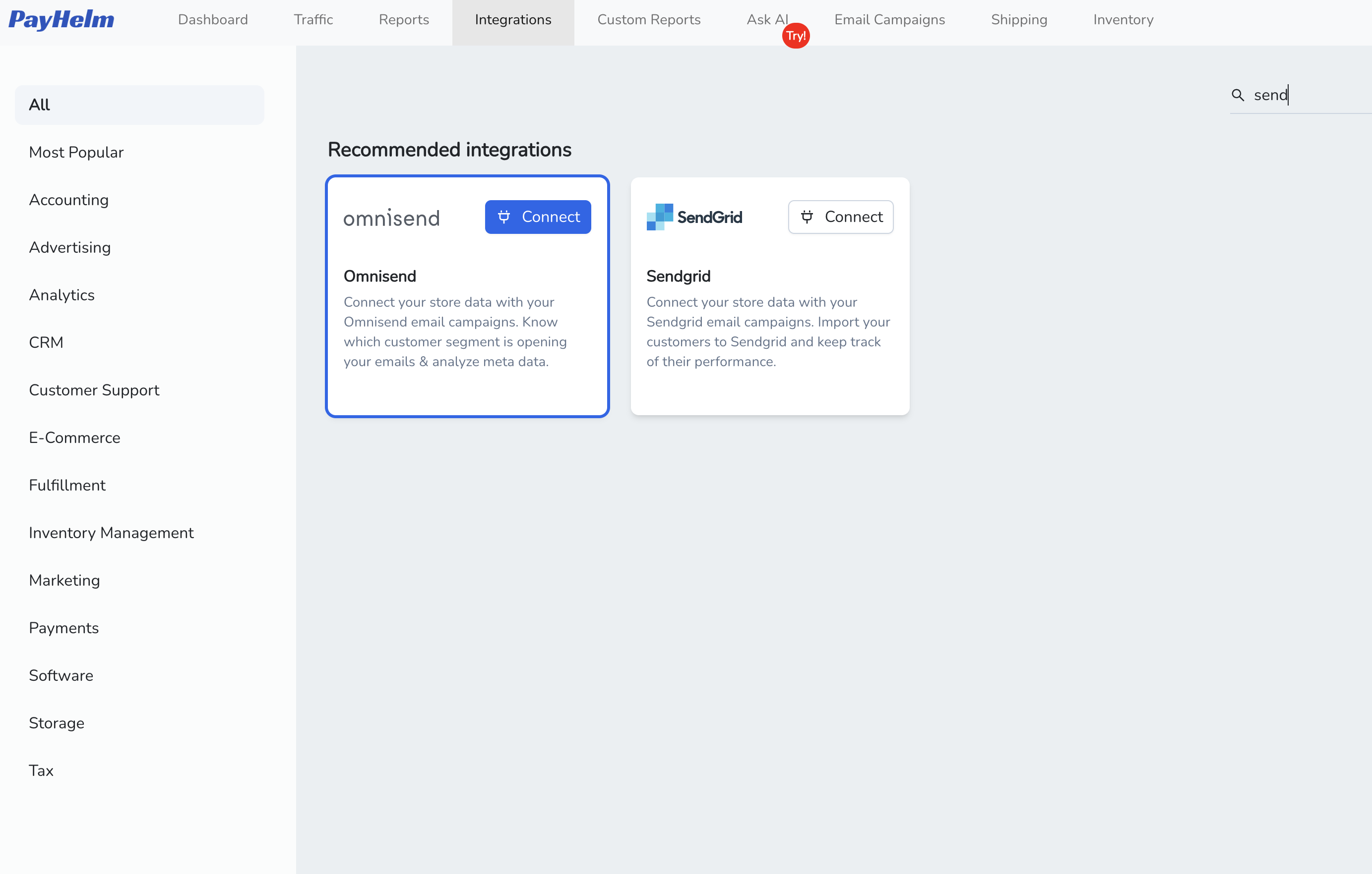 Omnisend integration with PayHelm