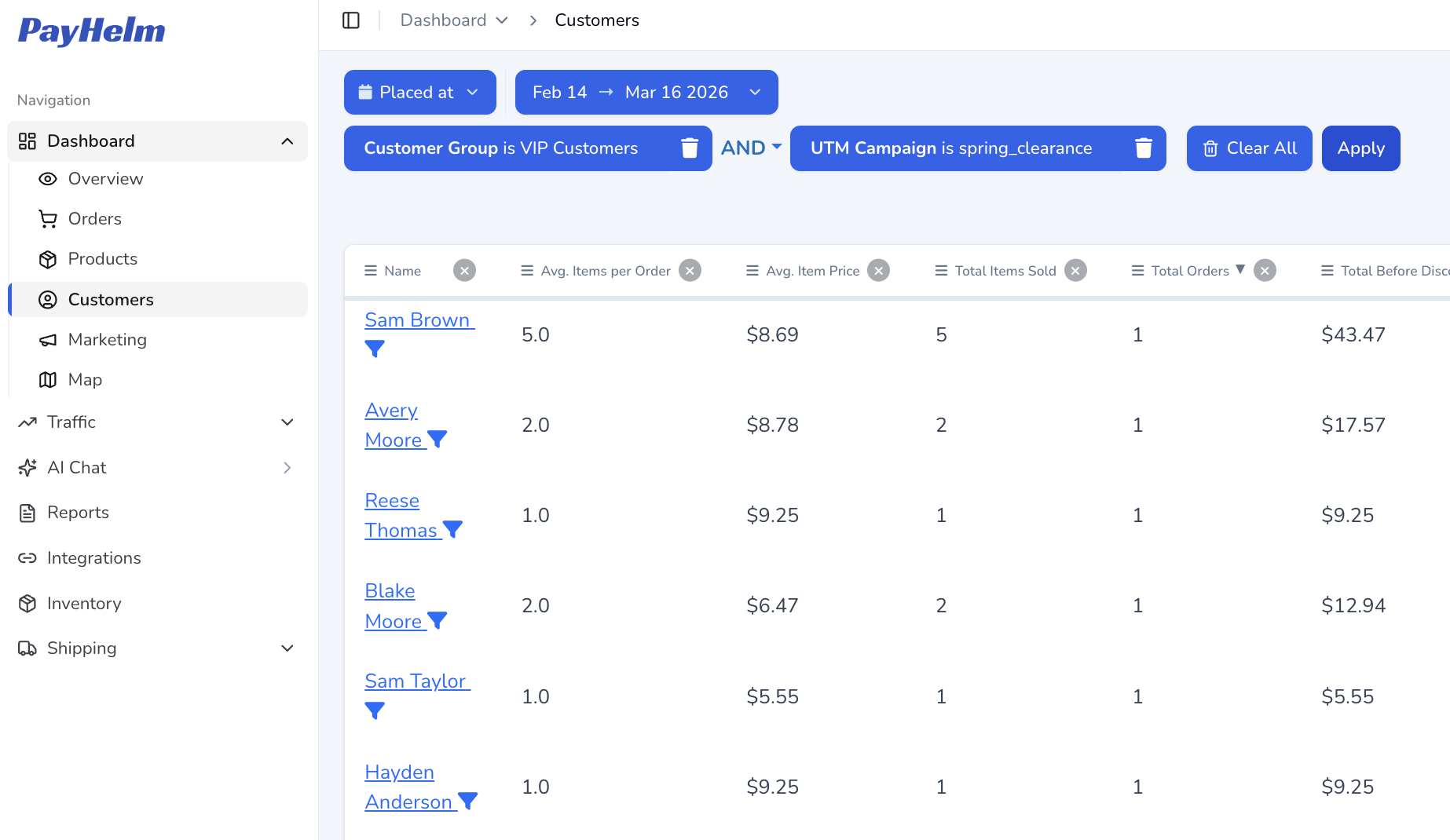 PayHelm Customer Insights